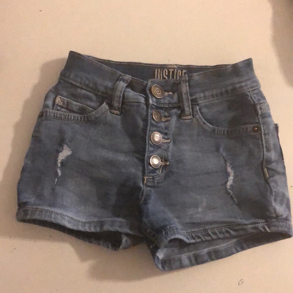 Justice distressed jean shorts